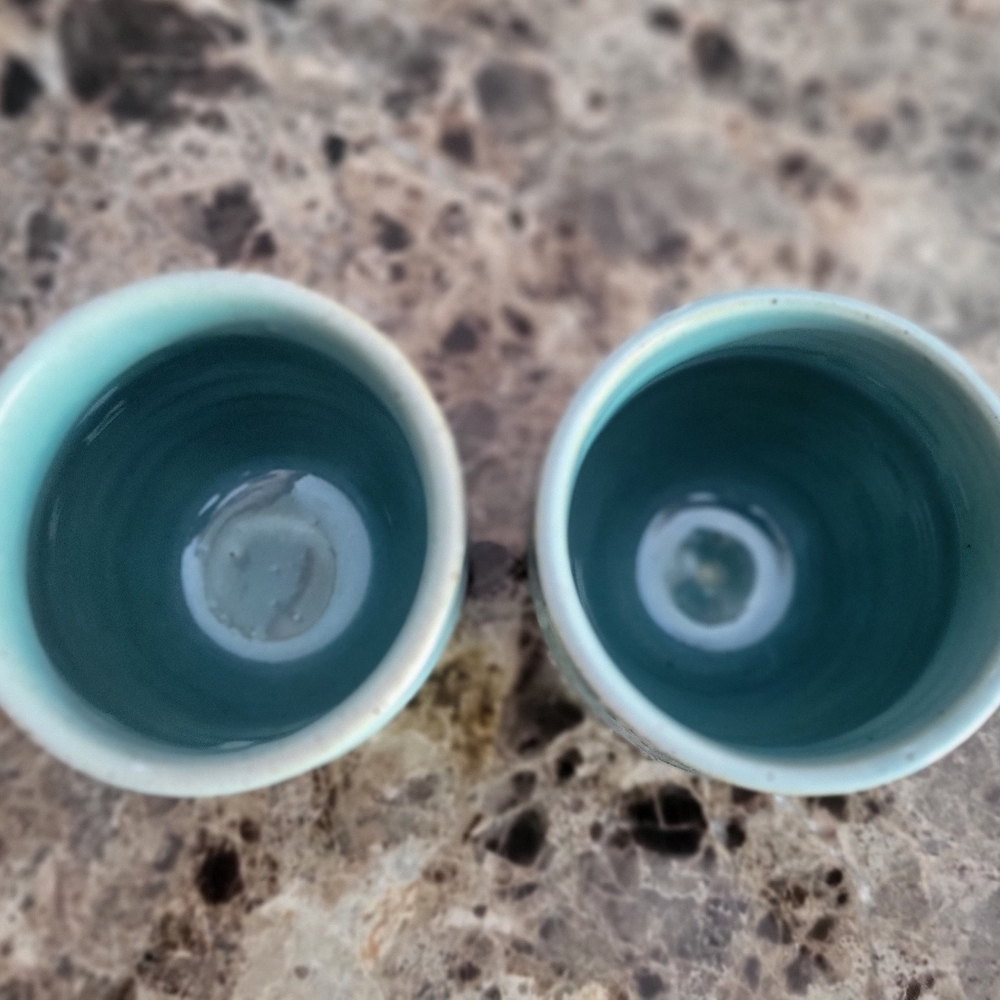 Aquamarine Matching Pottery Tumblers - Picture 3 of 4